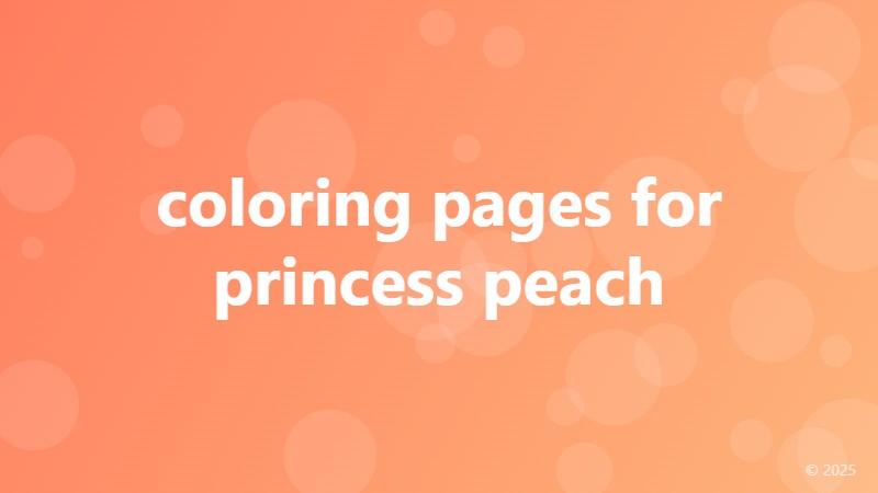 coloring pages for princess peach