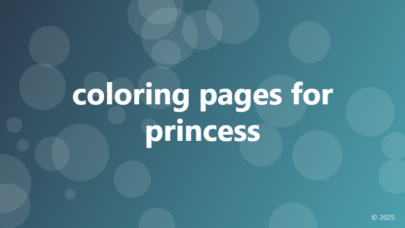 coloring pages for princess