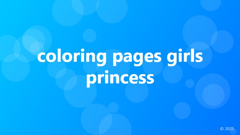 coloring pages girls princess