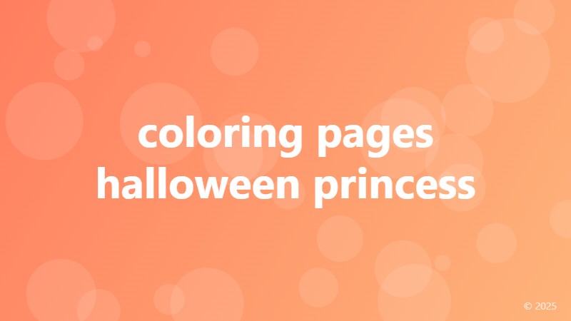 coloring pages halloween princess