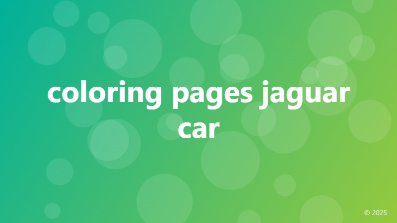 coloring pages jaguar car