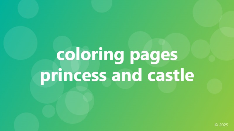 coloring pages princess and castle