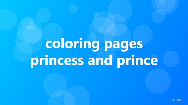 coloring pages princess and prince