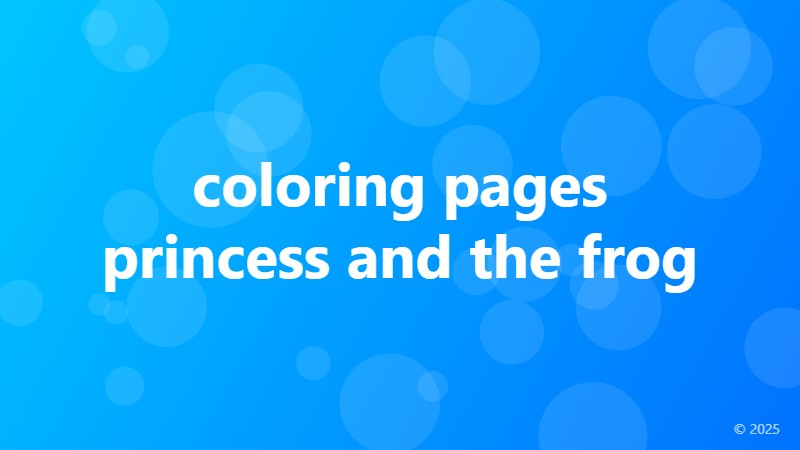 coloring pages princess and the frog