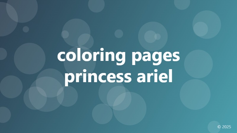 coloring pages princess ariel