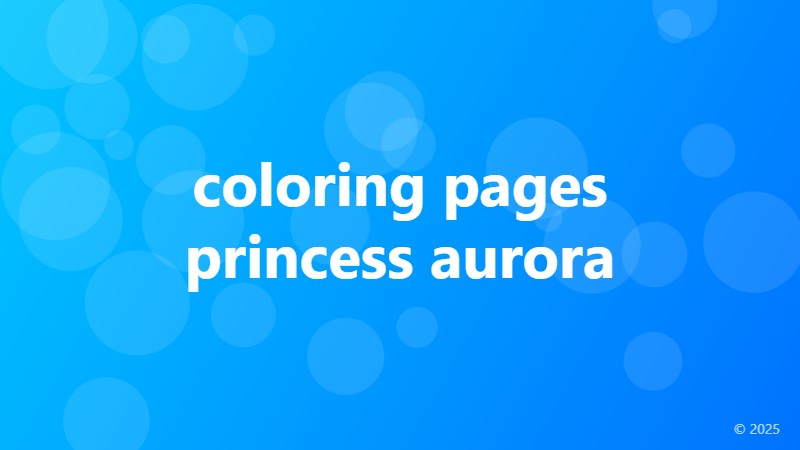 coloring pages princess aurora