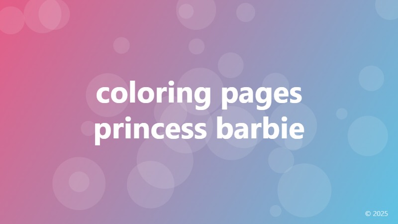 coloring pages princess barbie