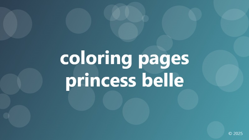 coloring pages princess belle