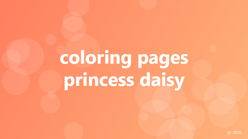 coloring pages princess daisy