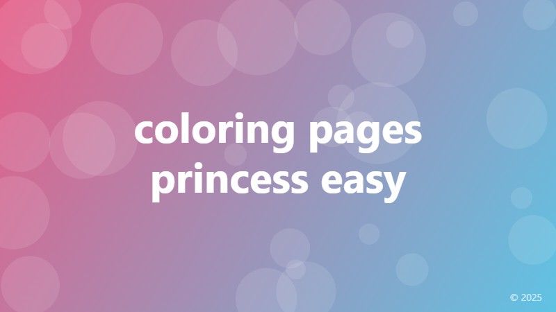 coloring pages princess easy