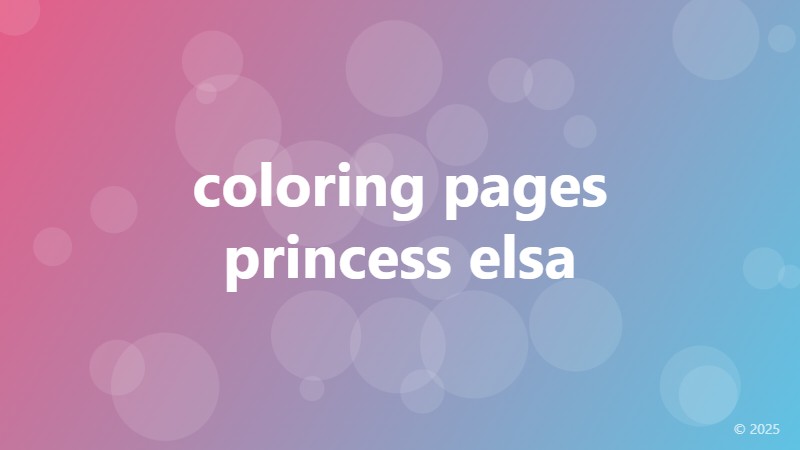 coloring pages princess elsa
