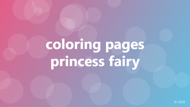 coloring pages princess fairy