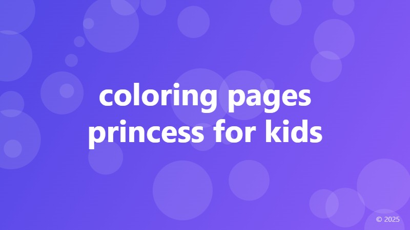 coloring pages princess for kids