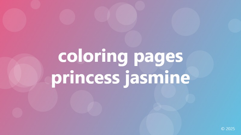 coloring pages princess jasmine