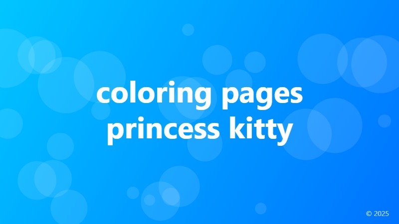 coloring pages princess kitty
