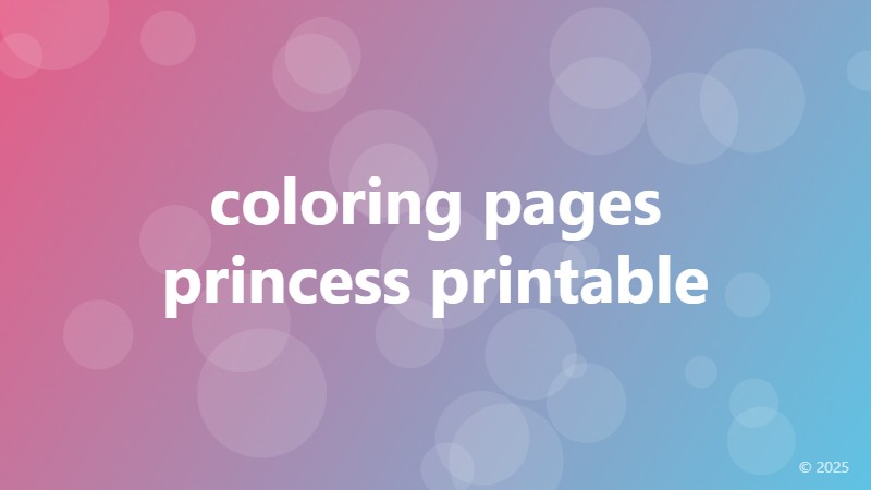 coloring pages princess printable