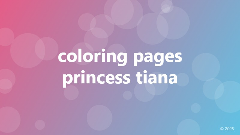 coloring pages princess tiana