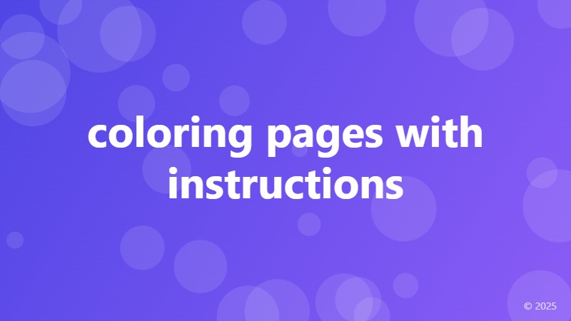 coloring pages with instructions