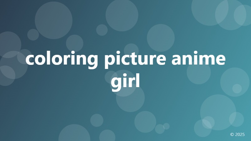 coloring picture anime girl