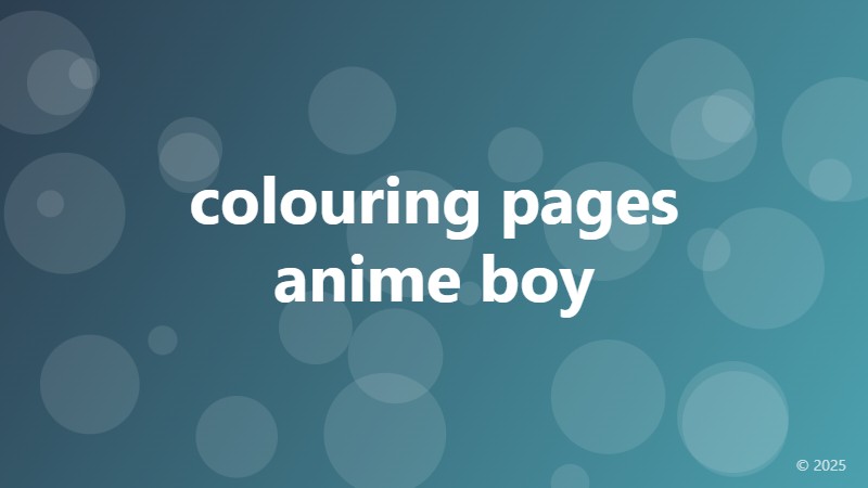 colouring pages anime boy