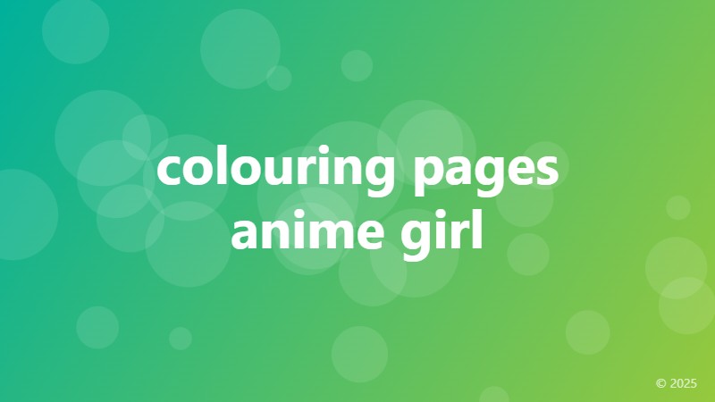 colouring pages anime girl