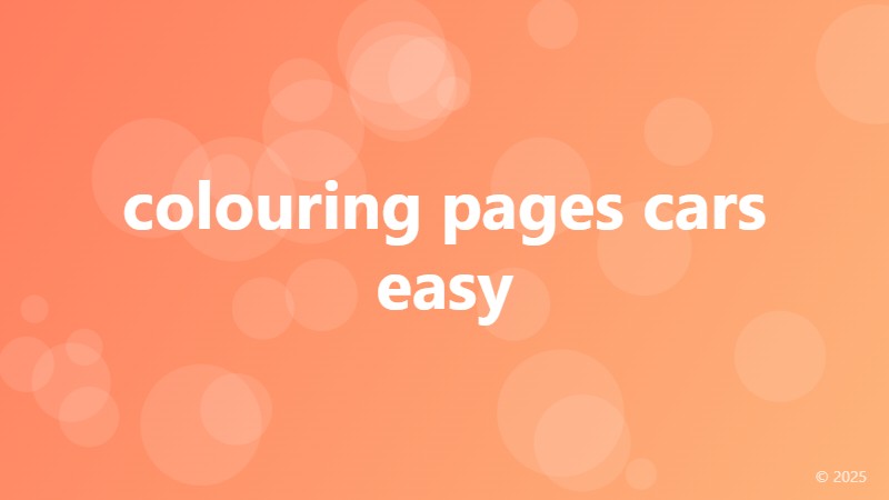 colouring pages cars easy