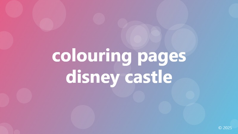 colouring pages disney castle