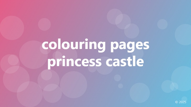 colouring pages princess castle