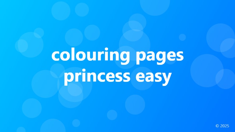 colouring pages princess easy