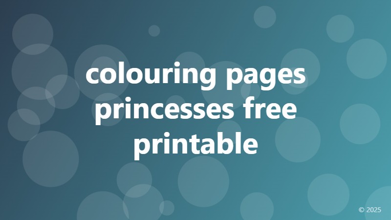 colouring pages princesses free printable