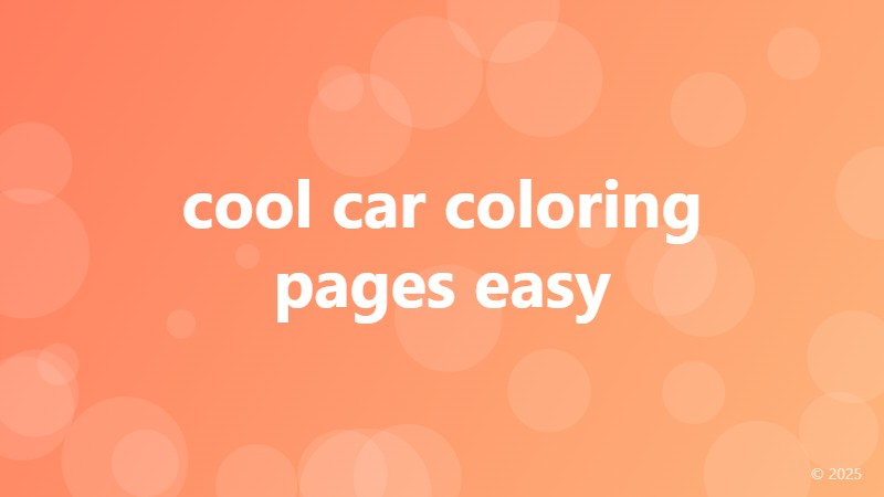 cool car coloring pages easy