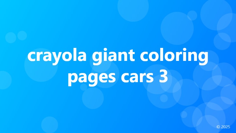 crayola giant coloring pages cars 3