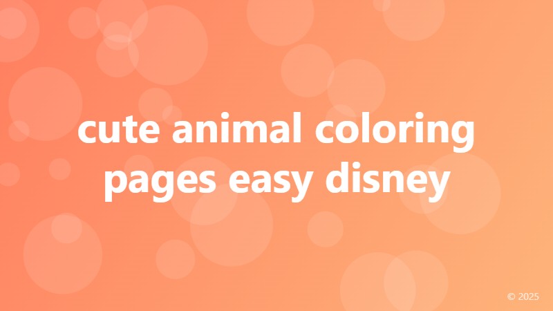 cute animal coloring pages easy disney