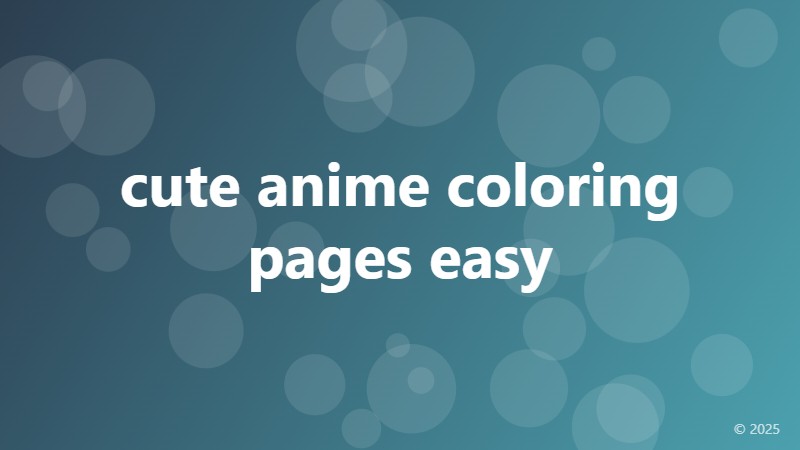 cute anime coloring pages easy
