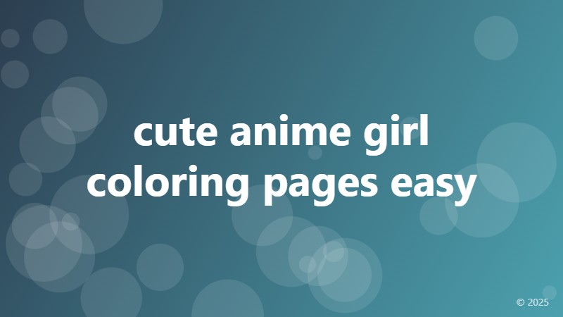 cute anime girl coloring pages easy