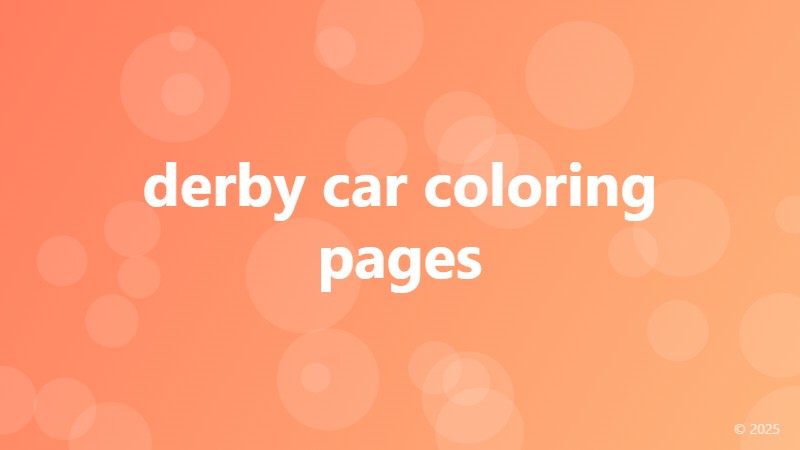 derby car coloring pages