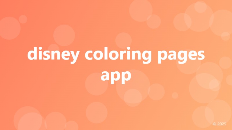 disney coloring pages app