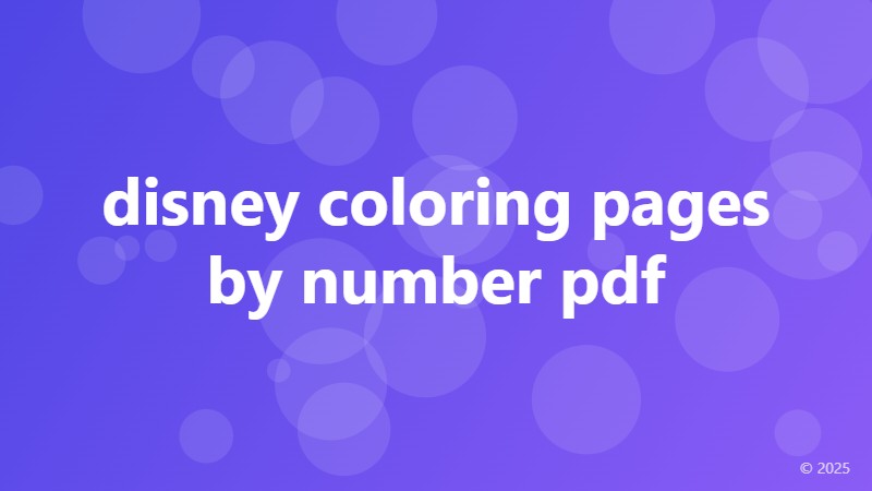 disney coloring pages by number pdf
