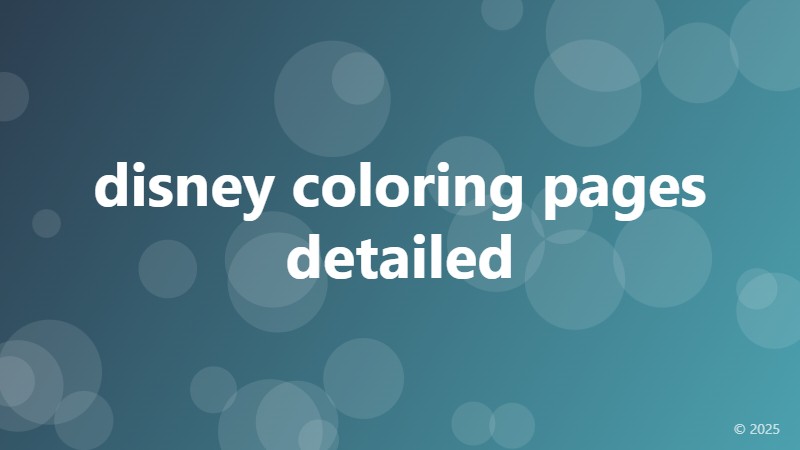 disney coloring pages detailed