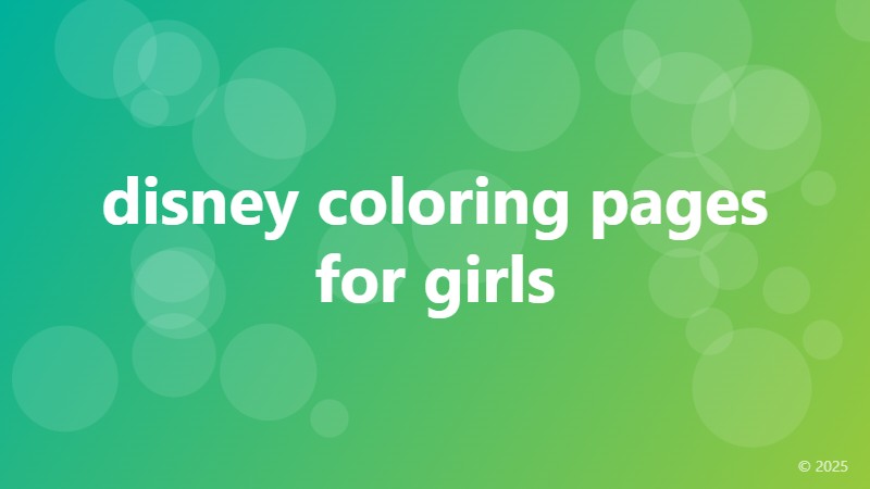 disney coloring pages for girls