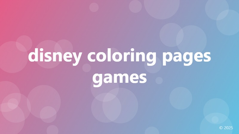 disney coloring pages games