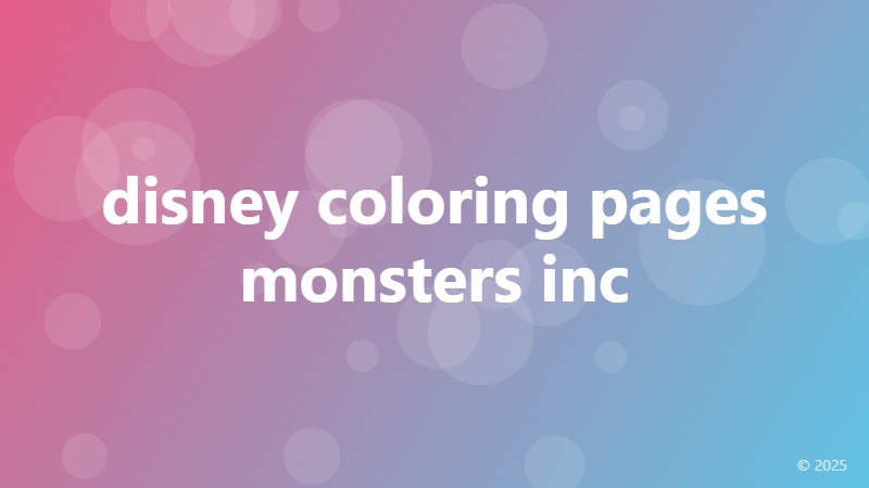 disney coloring pages monsters inc