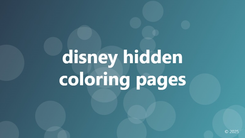 disney hidden coloring pages
