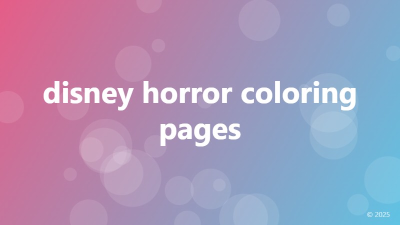 disney horror coloring pages
