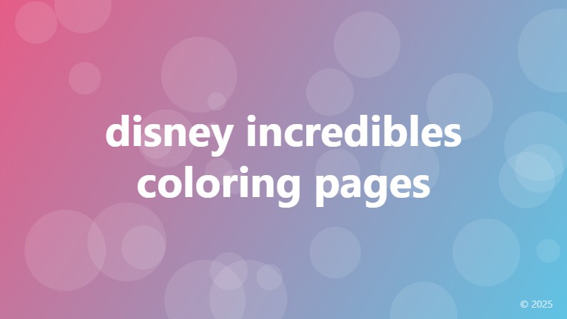 disney incredibles coloring pages