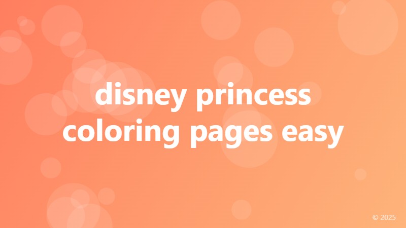disney princess coloring pages easy