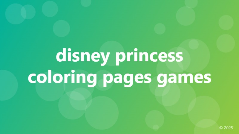 disney princess coloring pages games