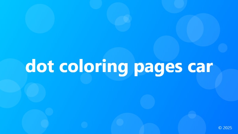 dot coloring pages car