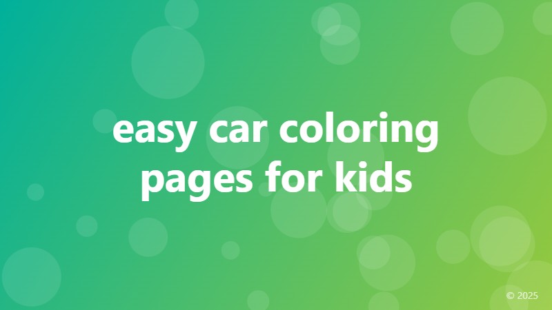 easy car coloring pages for kids