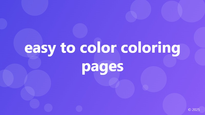 easy to color coloring pages